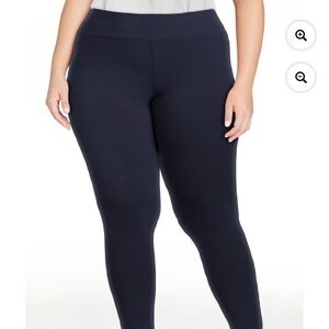 Terra and Sky Women’s Plus Navy Leggings Size 3X NWT
